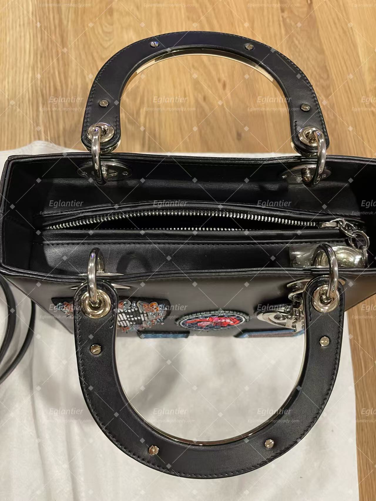 lady dior medium calfskin black