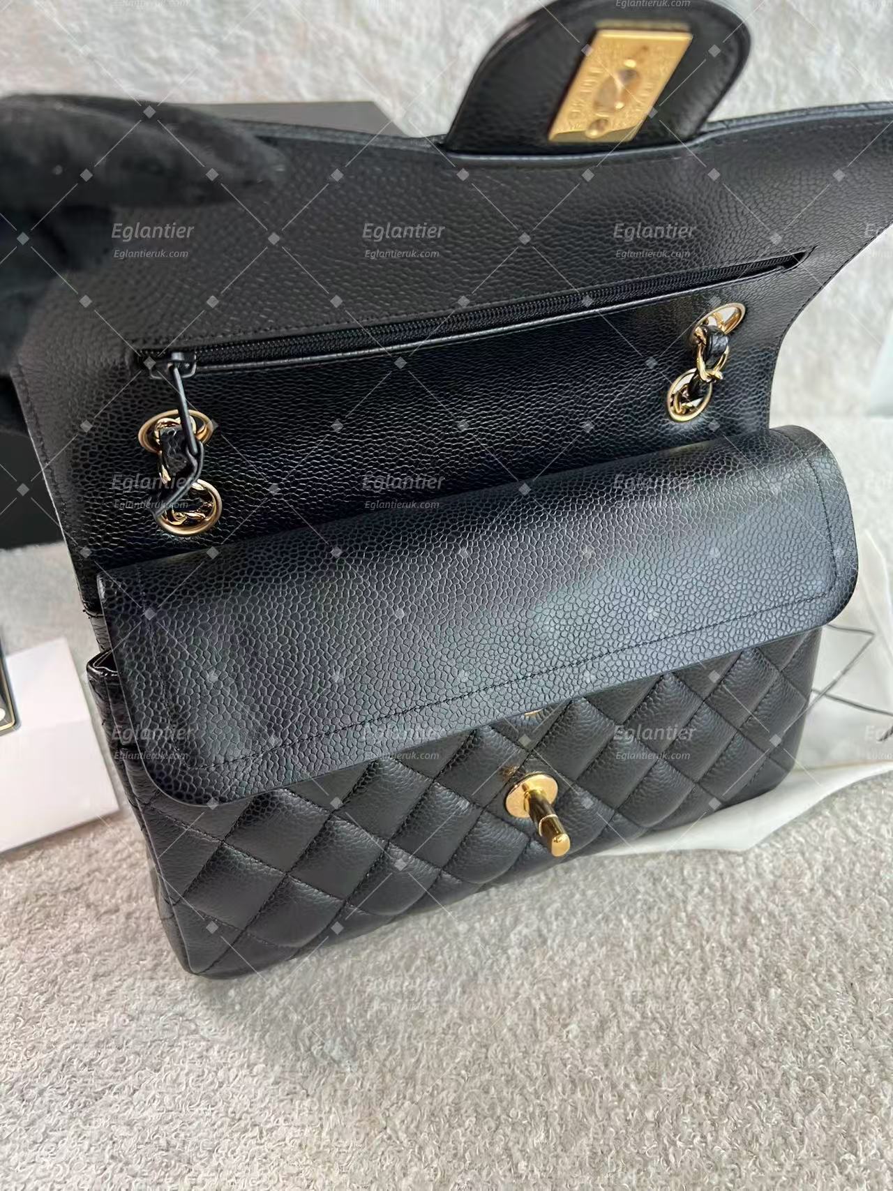 Chanel Classic Double Flap Bag | Small | Caviar Leather | Pre-Owned| ID Card receipt