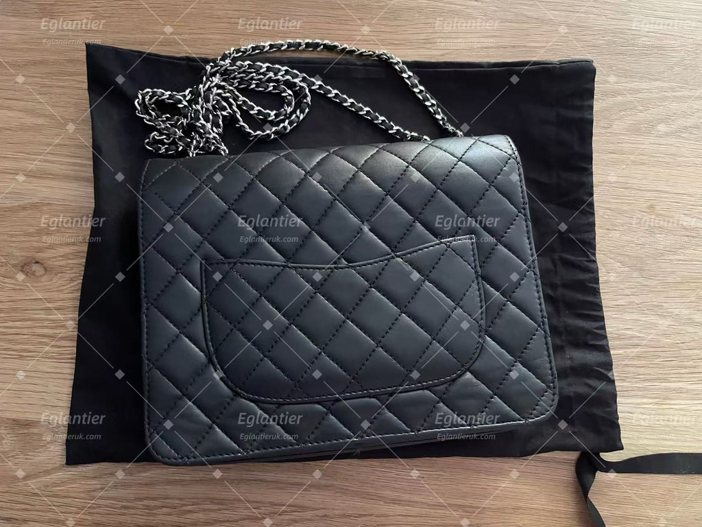 chanel black flap bag lambskin silver hardware