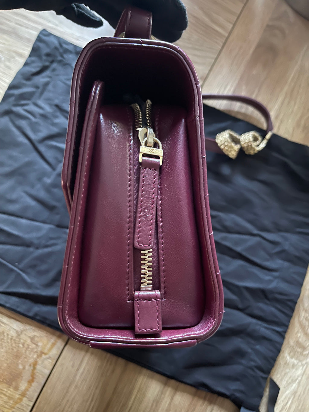 chanel flap bag red caviar leather
