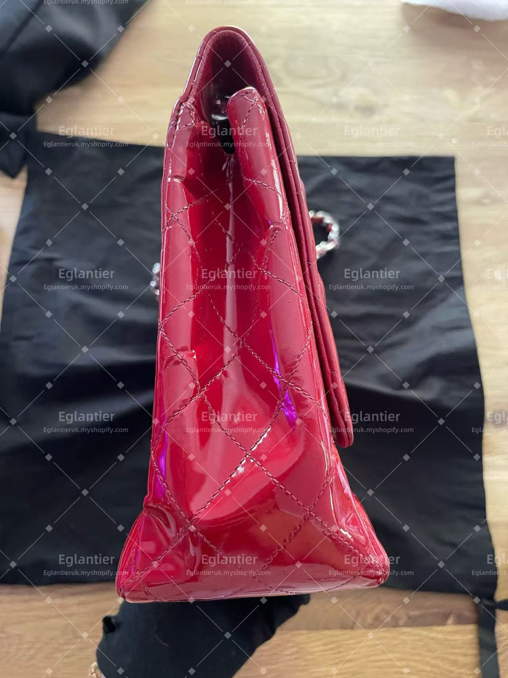 Chanel Timeless Classic flap maxi patent red