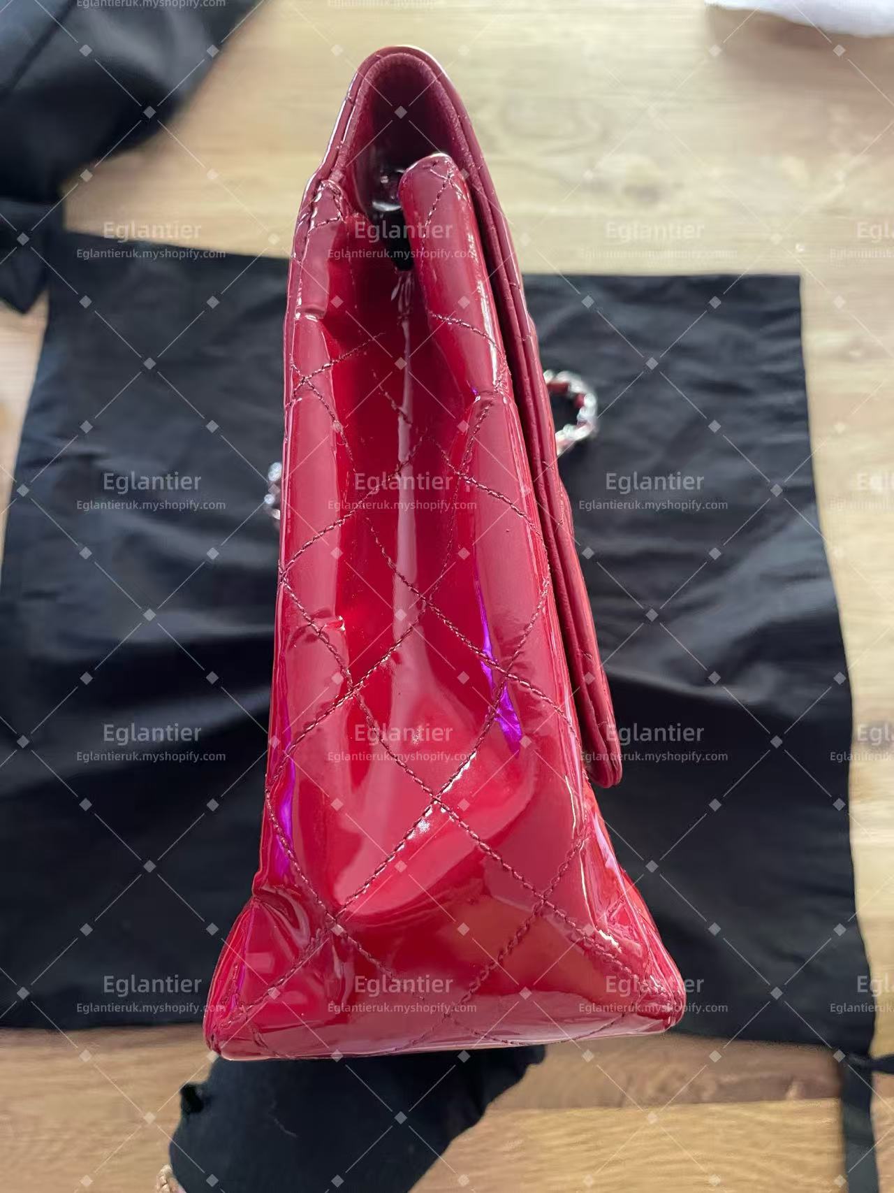 Chanel Timeless Classic flap maxi patent red