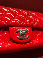 Chanel Timeless Classic flap mini rectangle patent red
