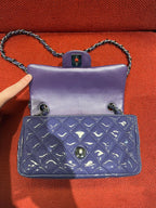 Chanel Timeless Classic flap mini rectangle patent purple