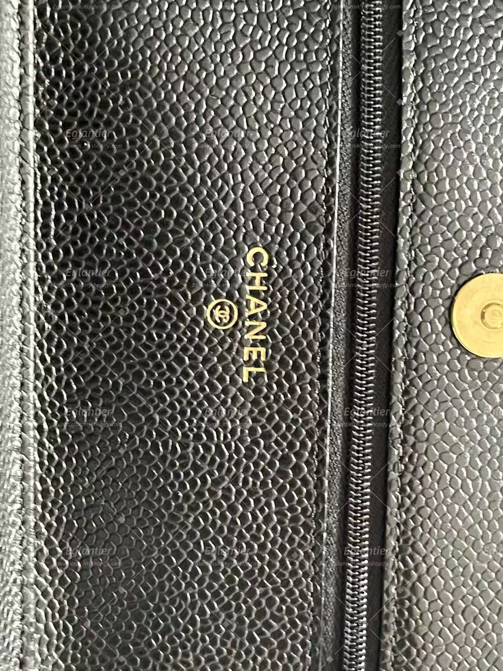 Chanel Timeless Wallet On Chain WOC caviar microchip gold hardware
