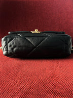 Chanel 19 Flap Bag Small Black Lambskin Mixed Gold&Silver Hardware
