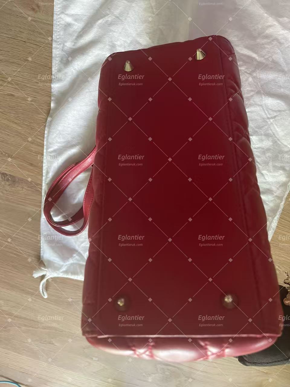 lady dior medium red lambskin