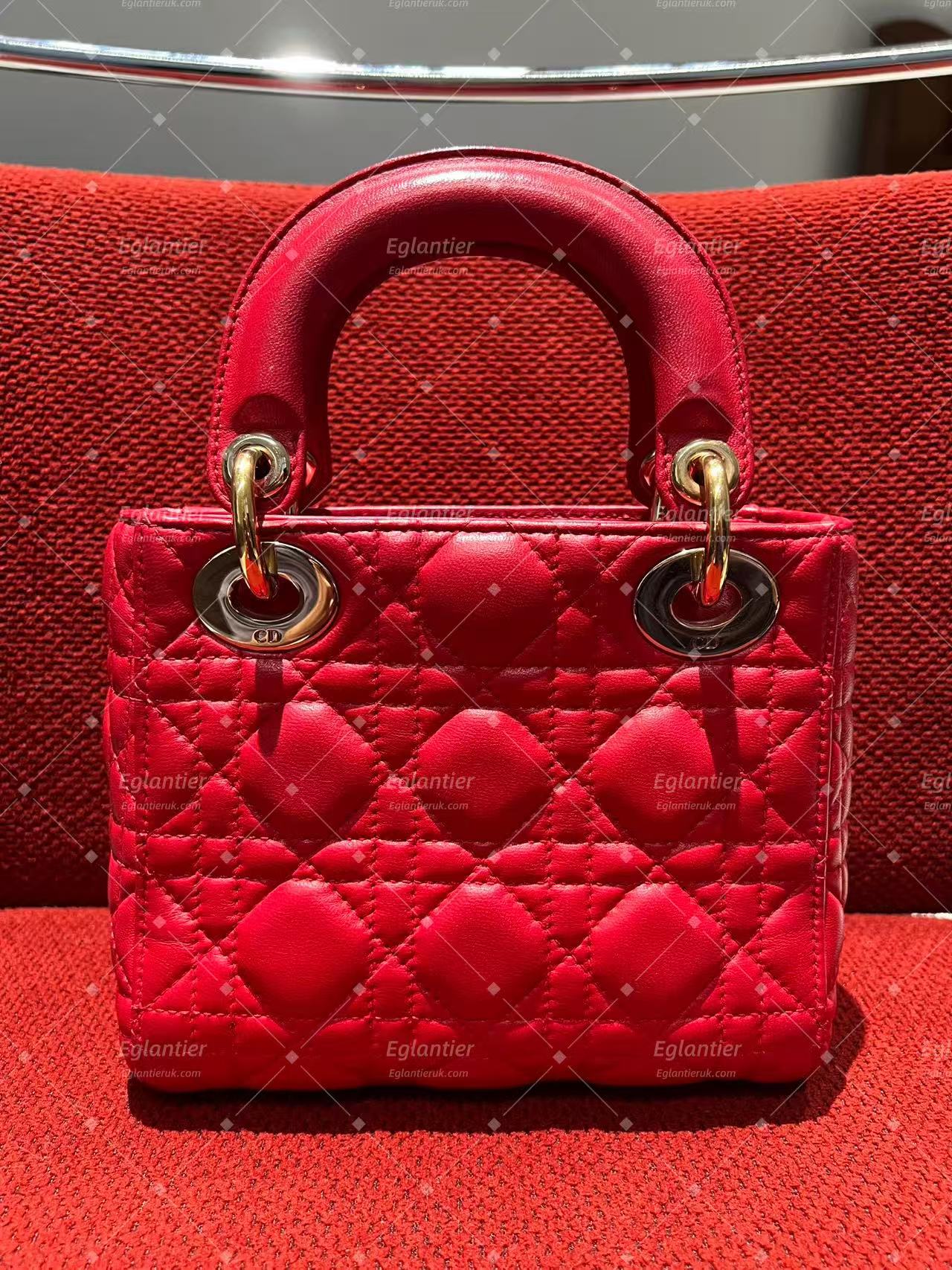 lady dior mini lambskin gold hardware