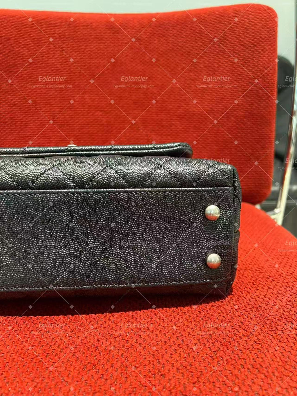 Chanel Coco Handle Top Handle Flap Bag small caviar black