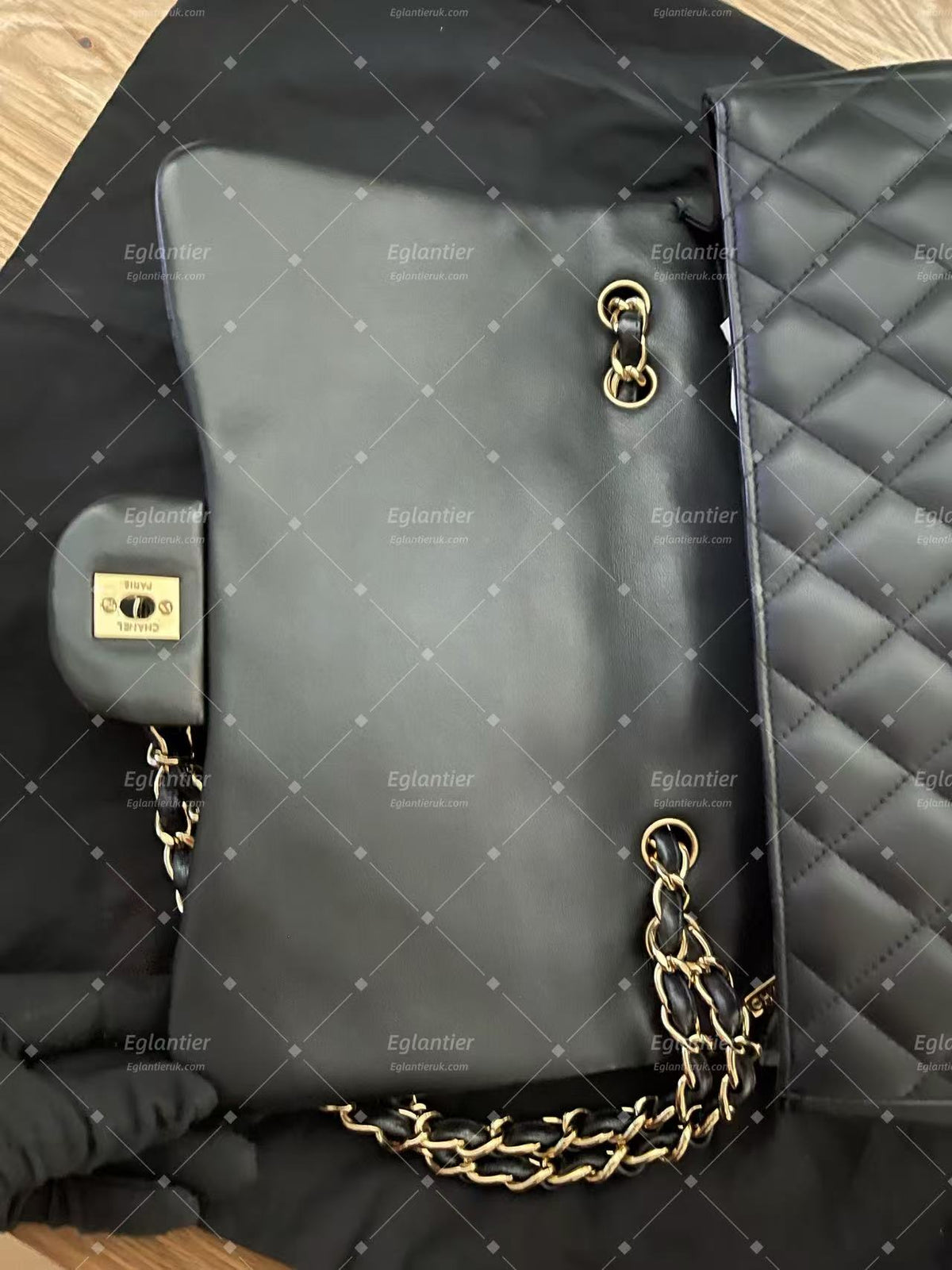 Chanel Classic Single Flap bag gold hardware lambskin jumbo