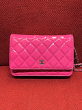 Chanel Timeless Wallet On Chain WOC pink patent leather