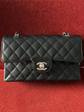 Chanel Timeless Classic Double Flap | small| Black Caviar | silver Hardware | Pre-Owned|microchip year 2023