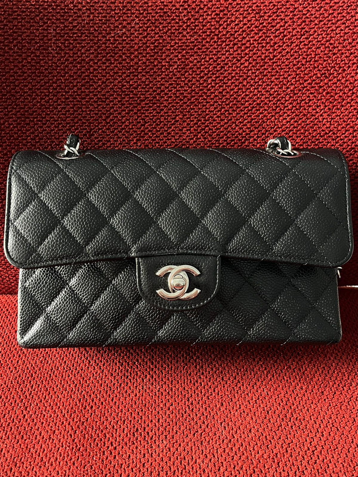 Chanel Timeless Classic Double Flap | small| Black Caviar | silver Hardware | Pre-Owned|microchip year 2023