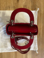 Lady dior mini red patent leather