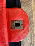 Chanel single flap bag red jumbo gold hardware lambskin