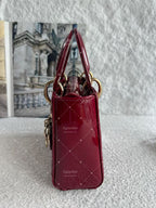 Lady dior mini red patent leather