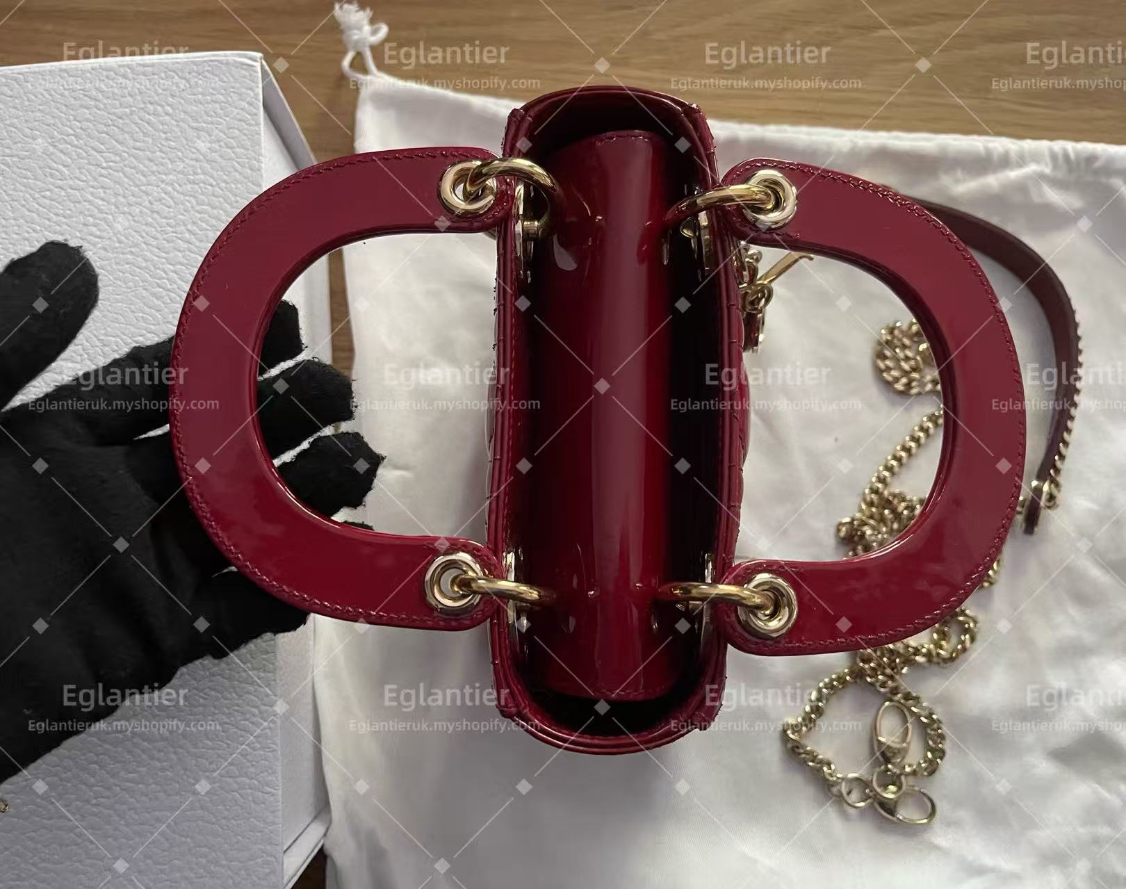 Lady dior mini red bag-pre-owned bag