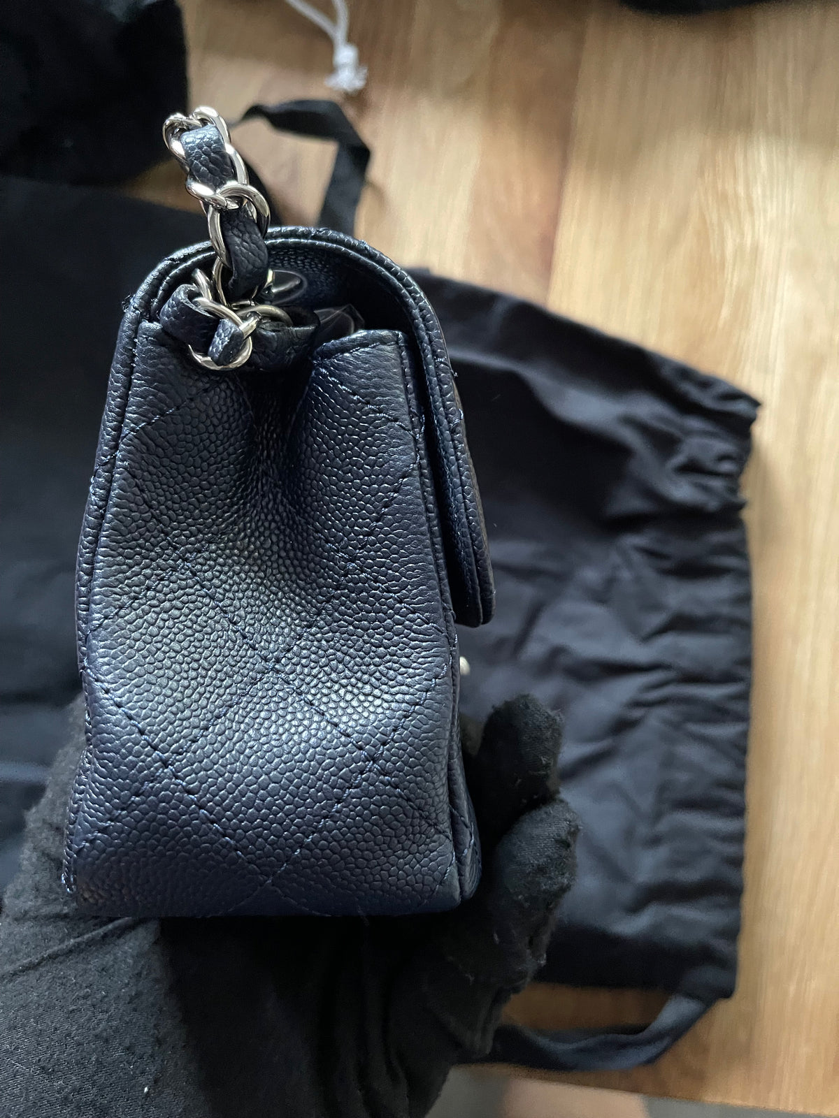 Chanel Timeless Classic Double Flap | mini | Blue Caviar | Silver Hardware | Pre-Owned |