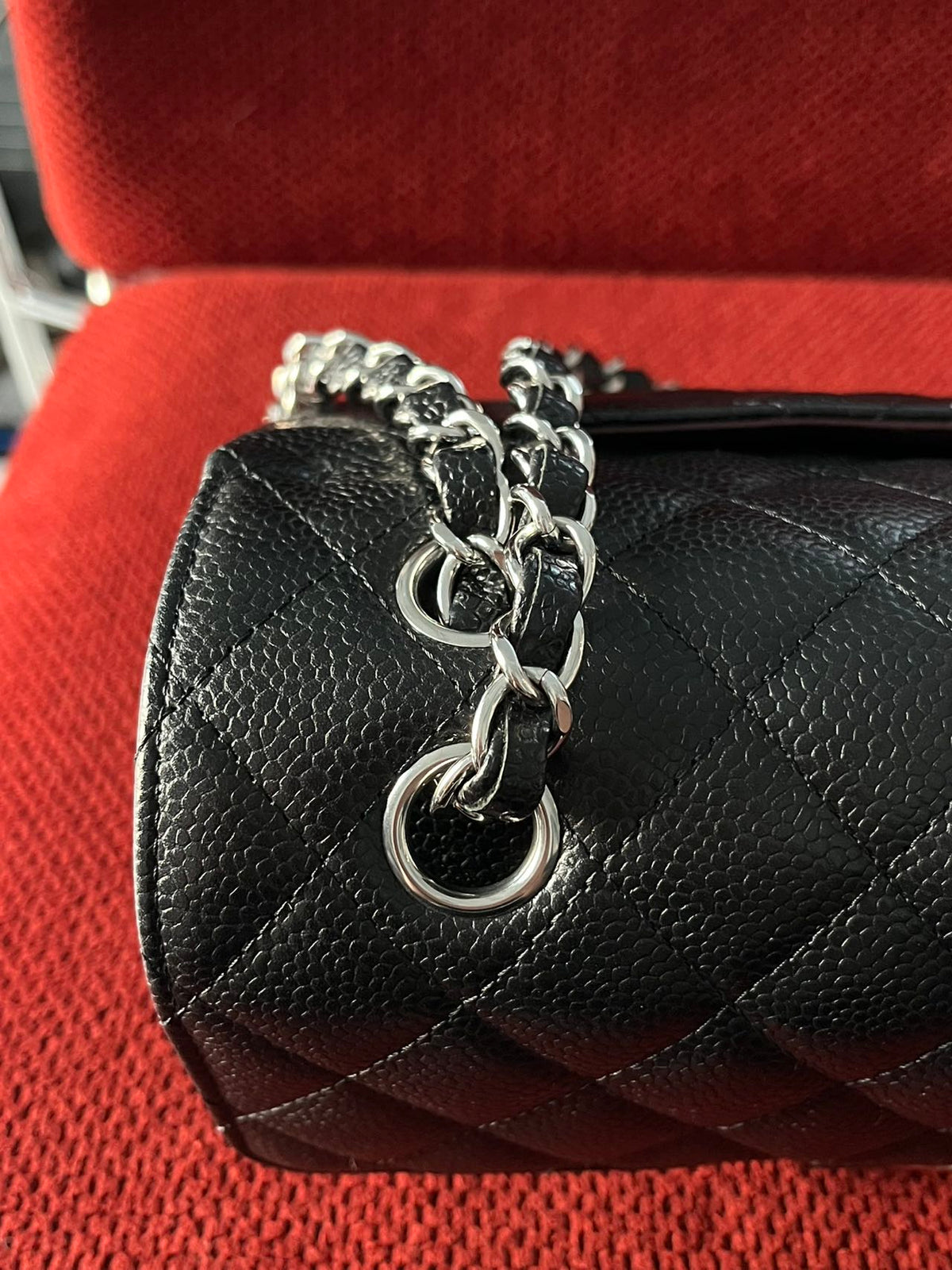 Chanel Timeless Classic Double Flap | small| Black Caviar | silver Hardware | Pre-Owned|microchip year 2023