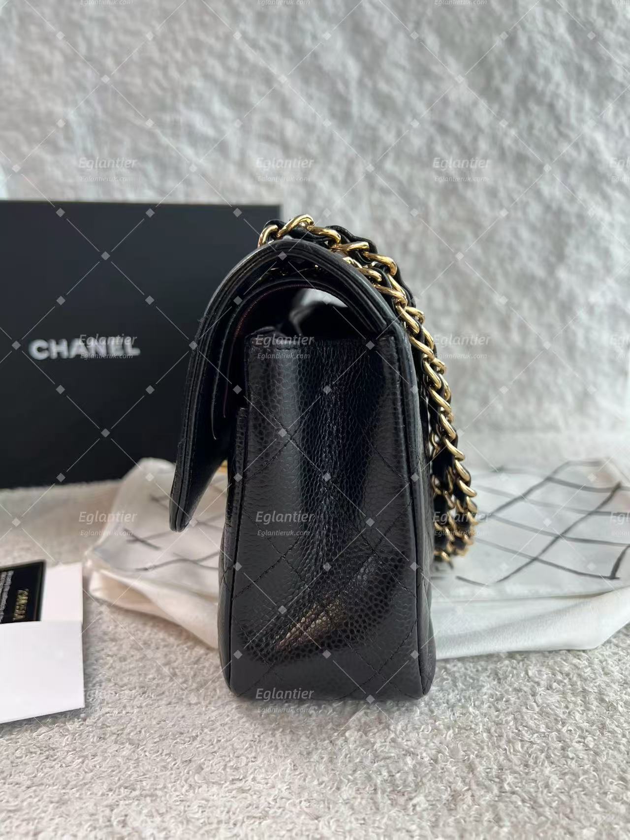 Chanel Classic Double Flap Bag | Small | Caviar Leather | Pre-Owned| ID Card receipt
