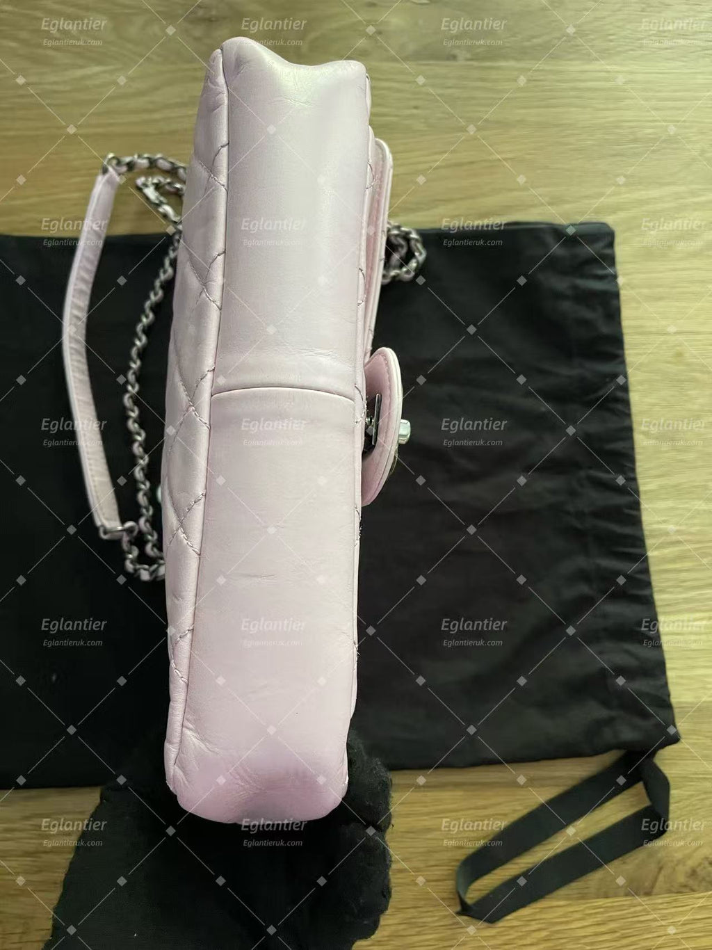 chanel flap bag  medium pink lambskin silver hardware