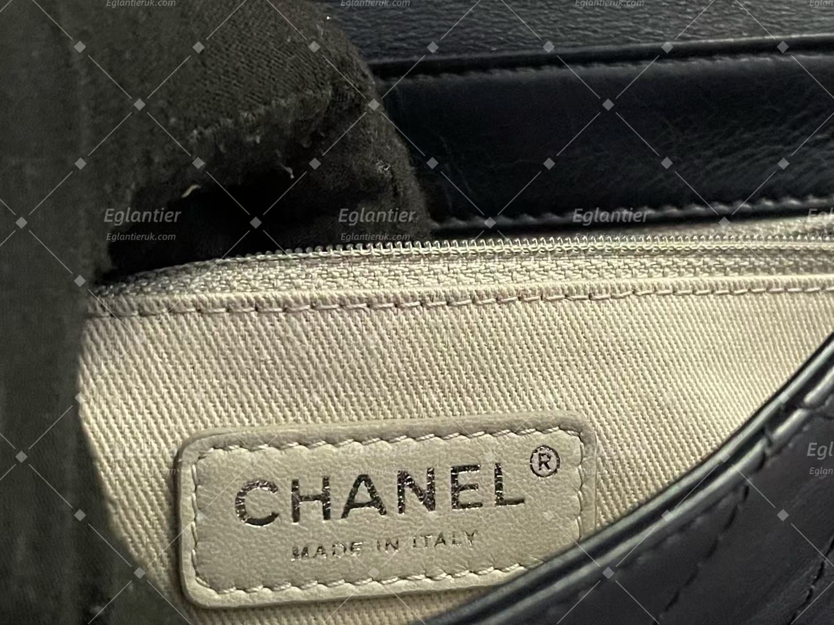 chanel navy/grey single flap bag calfskin silver hardware