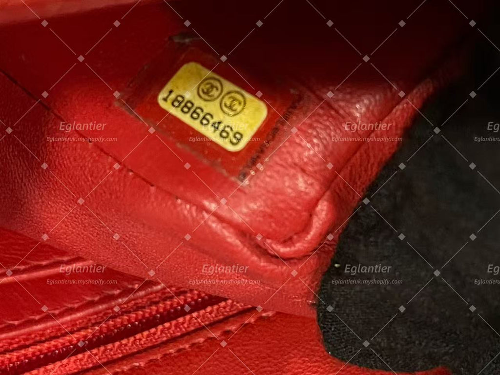 Chanel Timeless Classic flap mini rectangle lambskin red