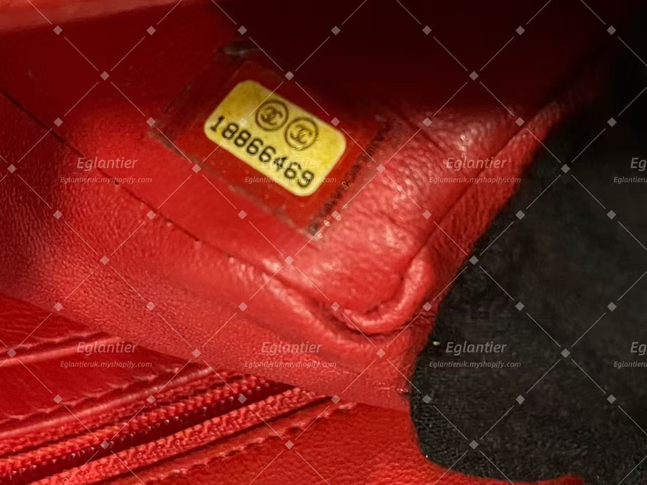 Chanel Timeless Classic flap mini rectangle lambskin red