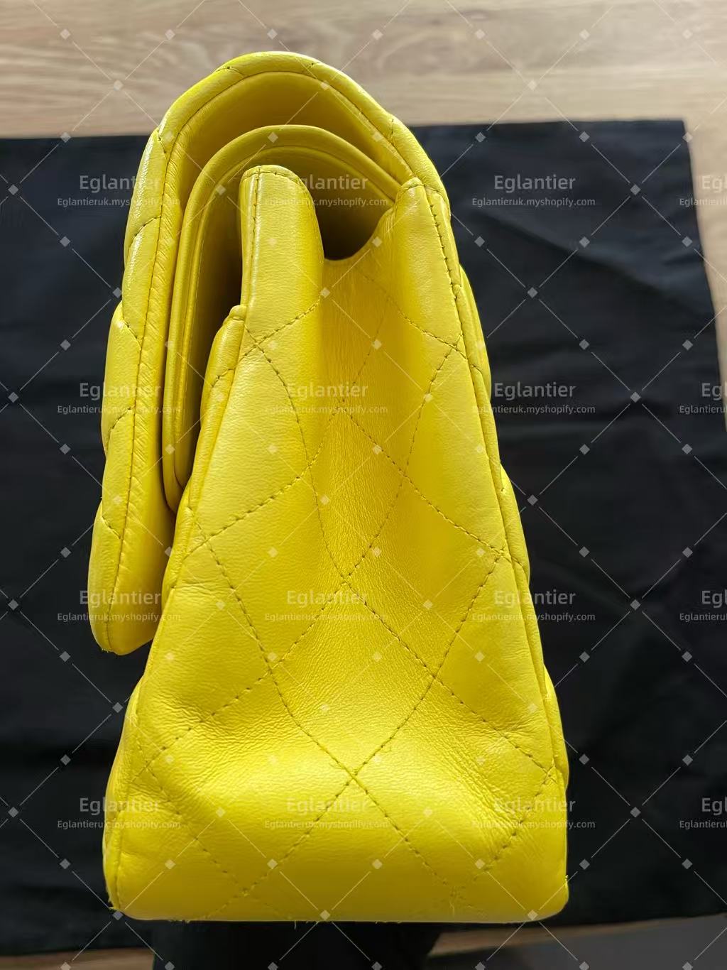 Chanel Timeless Classic double flap jumbo lambskin gold harware yellow