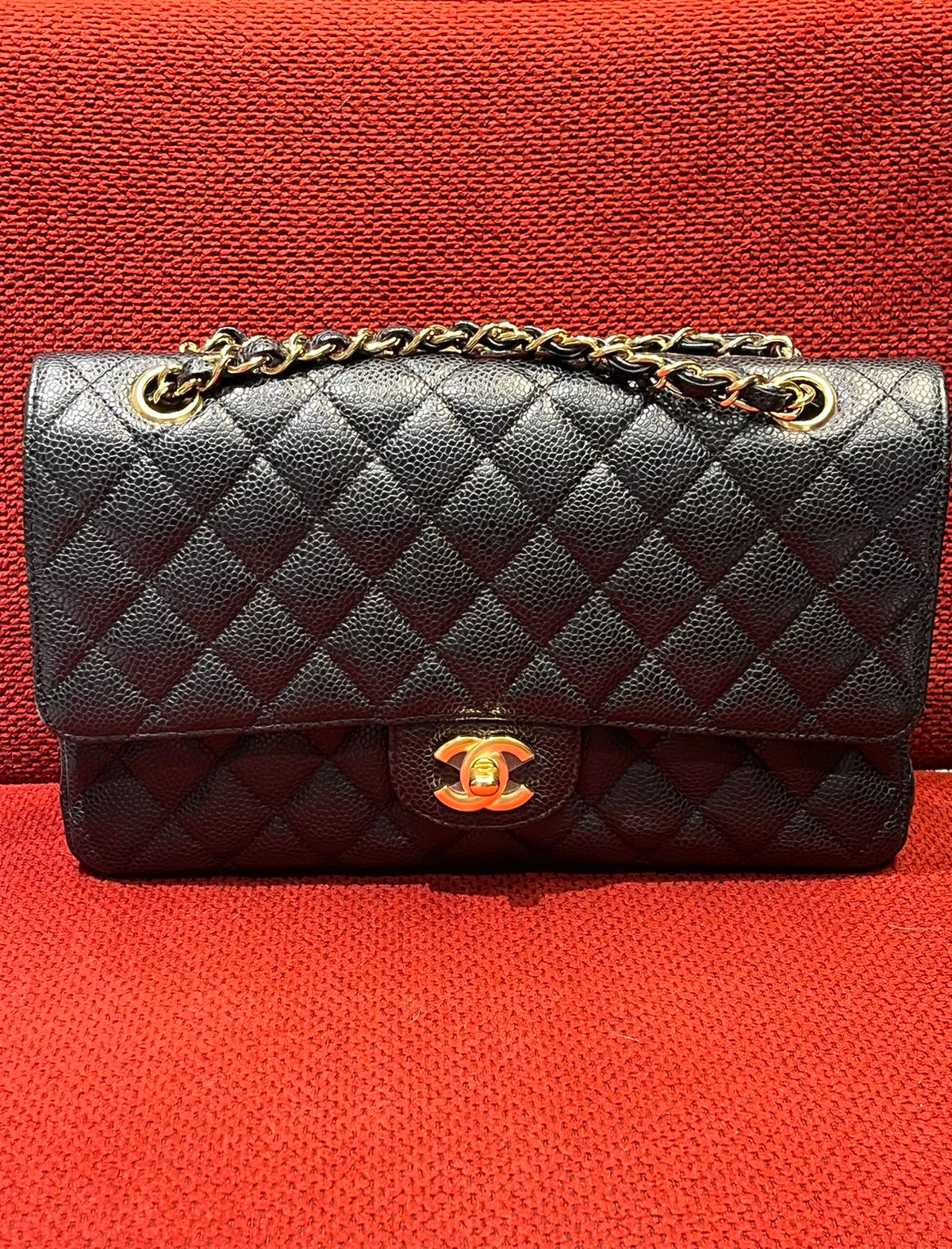 Chanel Timeless Classic Double Flap | Medium | Black Caviar | Gold Hardware | Pre-Owned|
