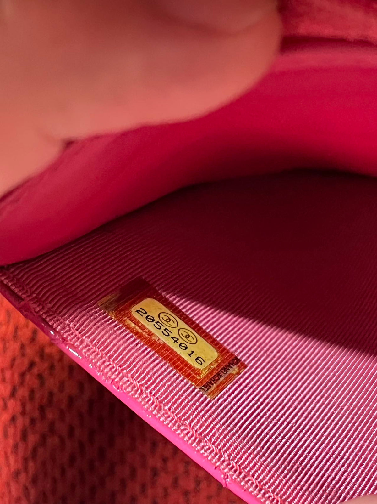 Chanel Timeless Wallet On Chain WOC pink patent leather