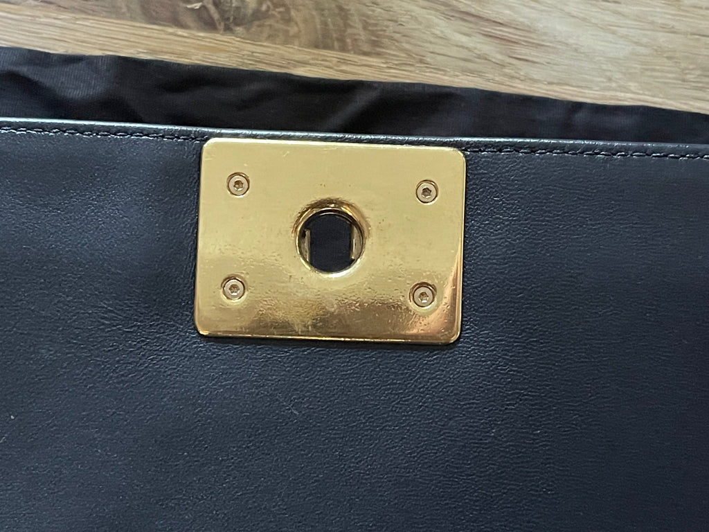 chanel leboy large black lambskin gold hardware