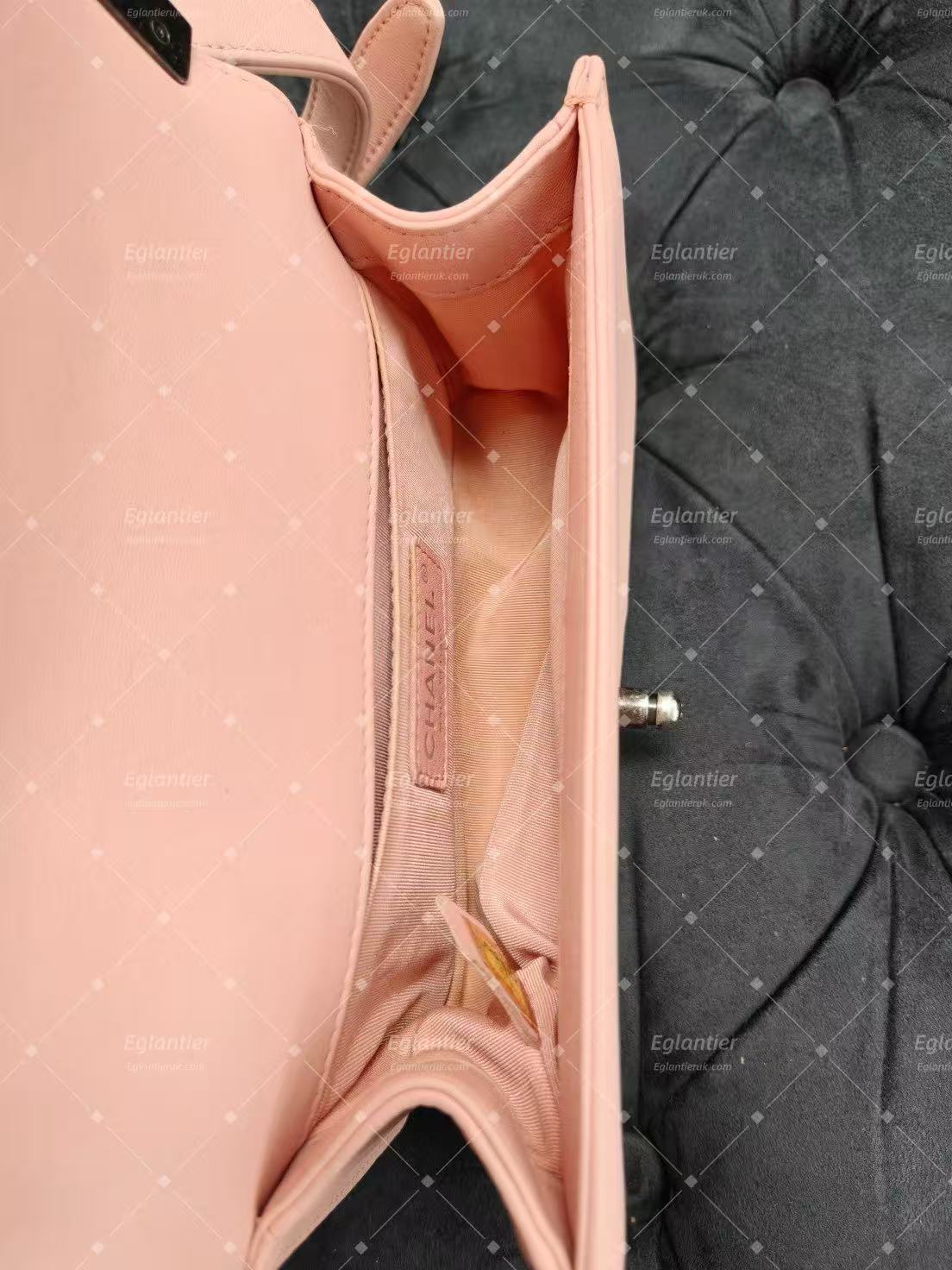 Chanel leboy flap bag small pink lambskin siliver hardware