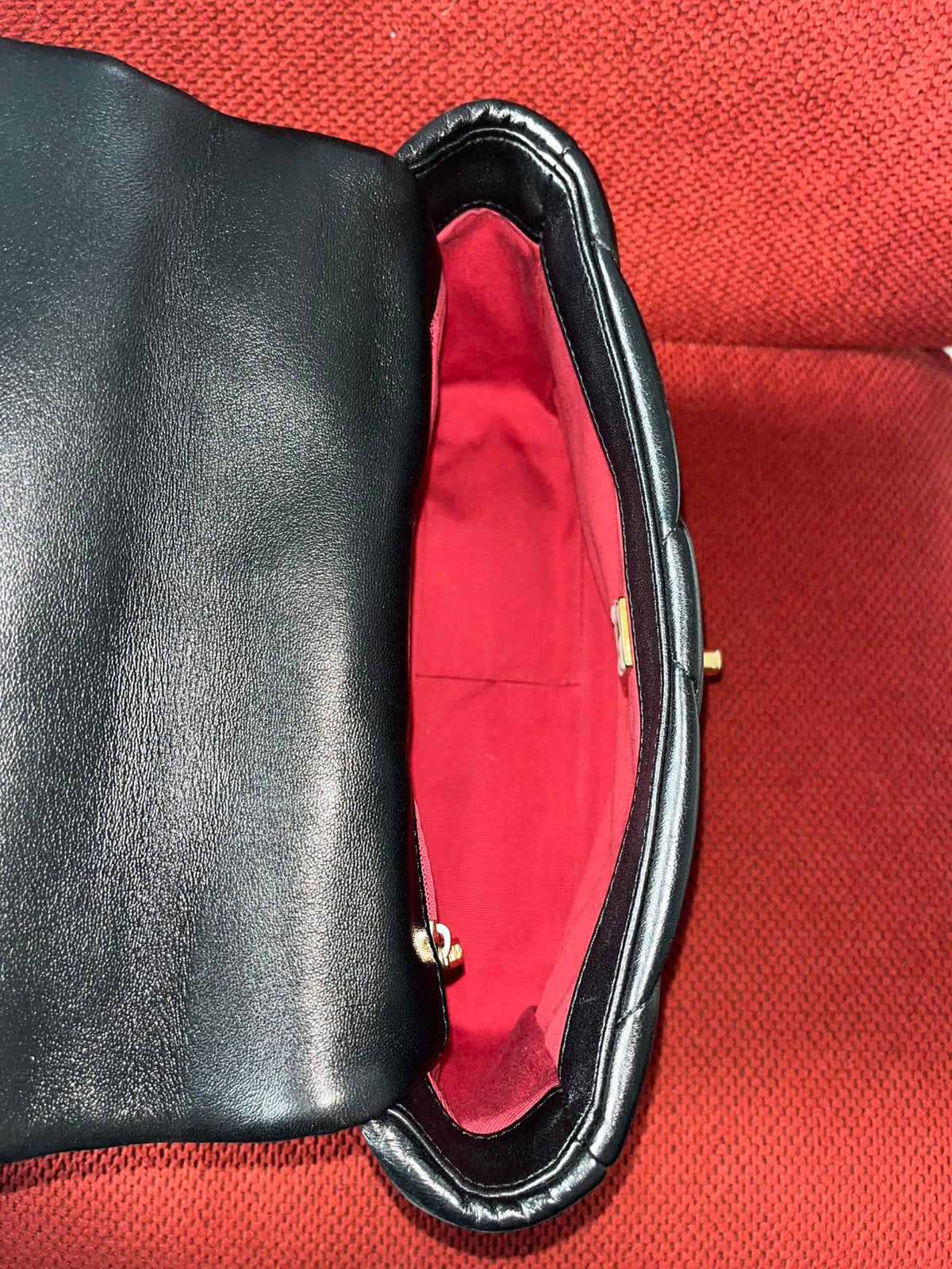 Chanel 19 Flap Bag Small Black Lambskin Mixed Gold&Silver Hardware