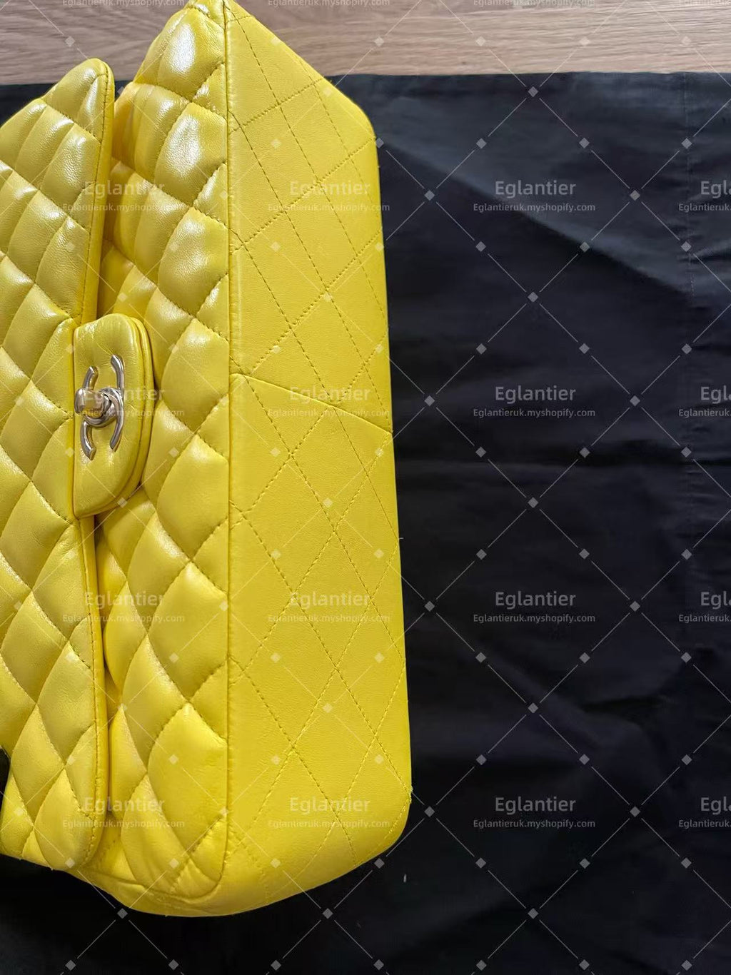 Chanel Timeless Classic double flap jumbo lambskin gold harware yellow