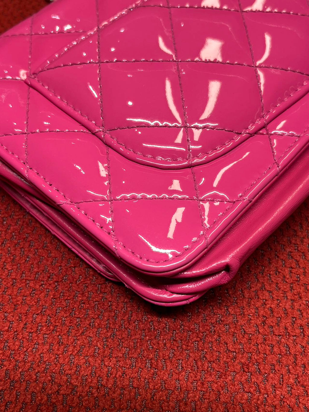 Chanel Timeless Wallet On Chain WOC pink patent leather