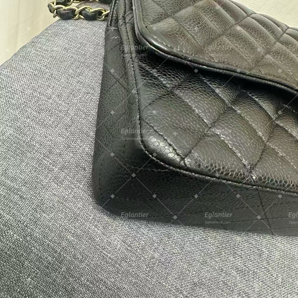 Chanel Timeless Classic Double Flap | Medium | Black Caviar | Gold Hardware | Pre-Owned| ID CARD