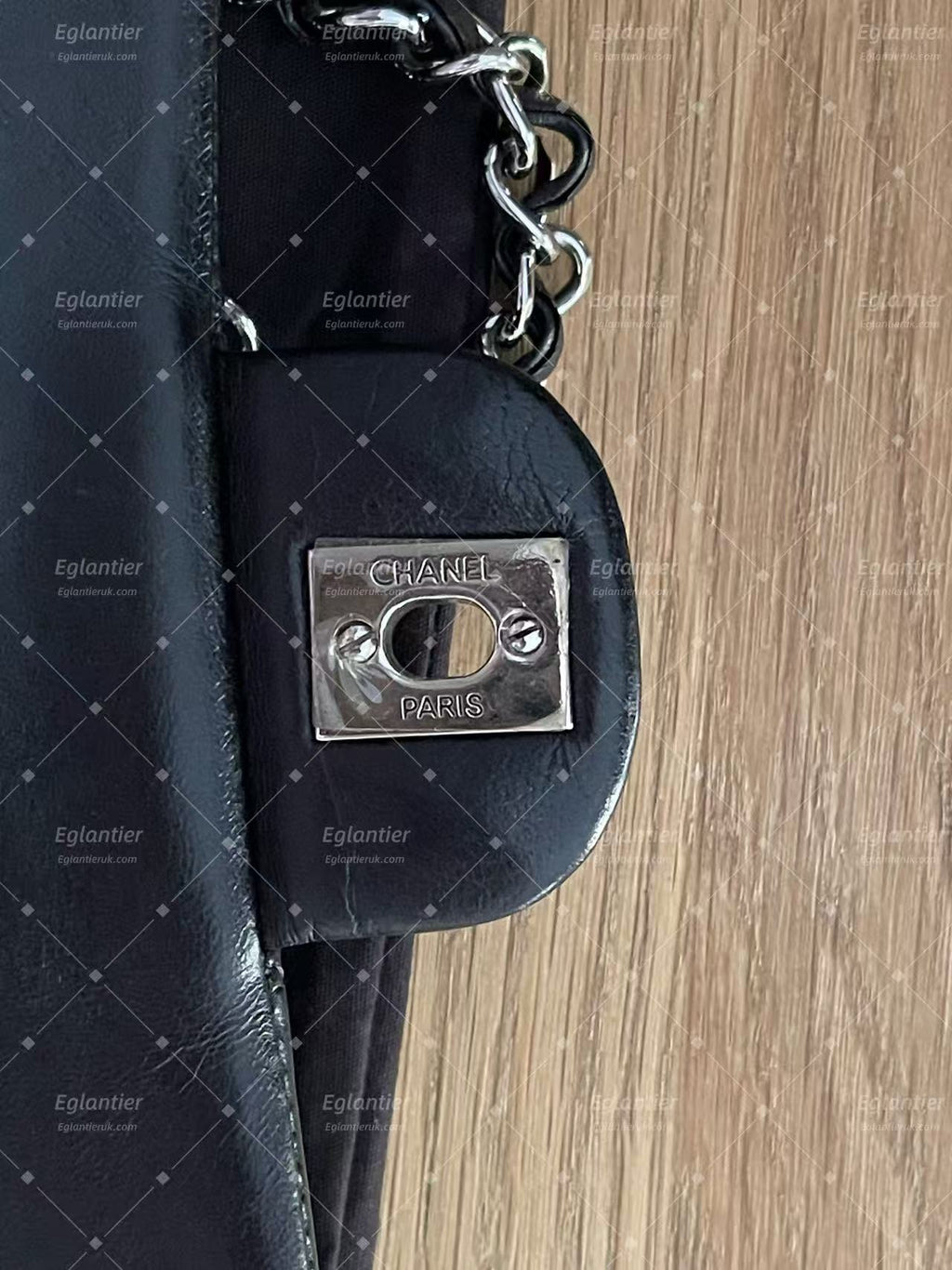 Chanel Classic double flap bag lambskin black medium silver hardware