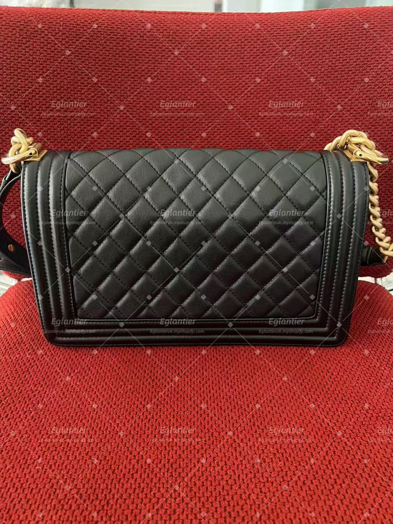 Chanel Leboy flap bag black lambskin medium gold hardware