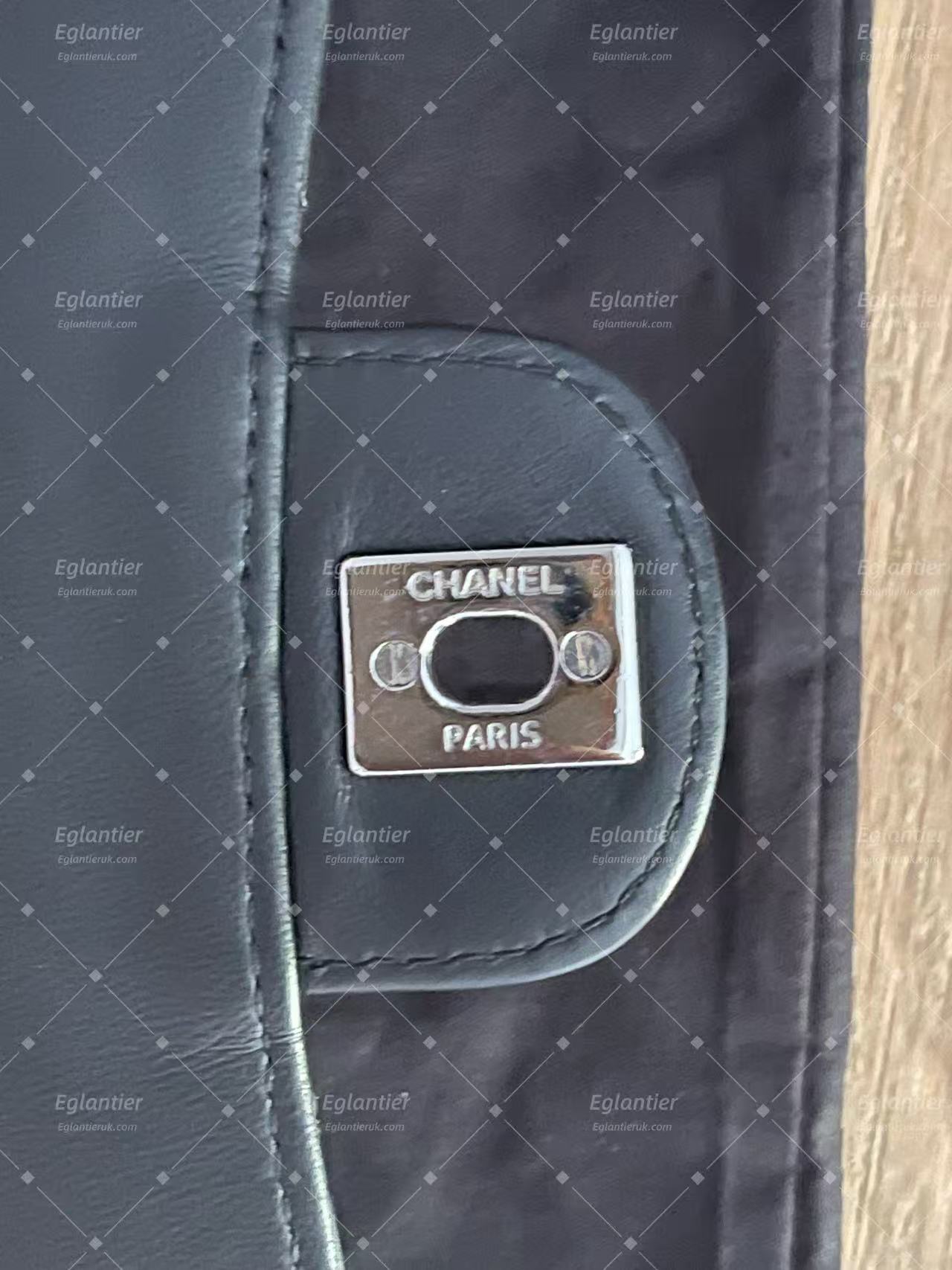 chanel black flap bag lambskin silver hardware