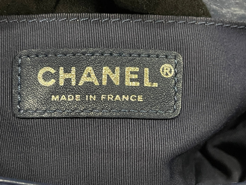 Chanel leboy small blue lambskin gold hardware