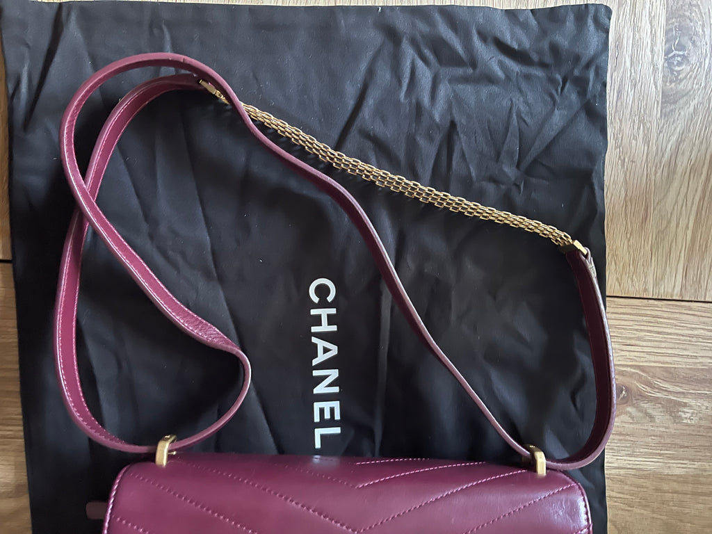 chanel flap bag red caviar leather