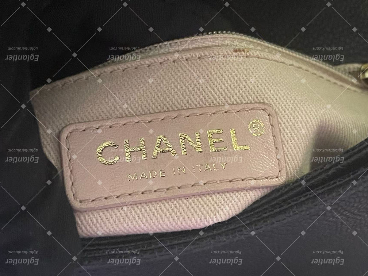 chanel small black flap bag with ID card gold hardware