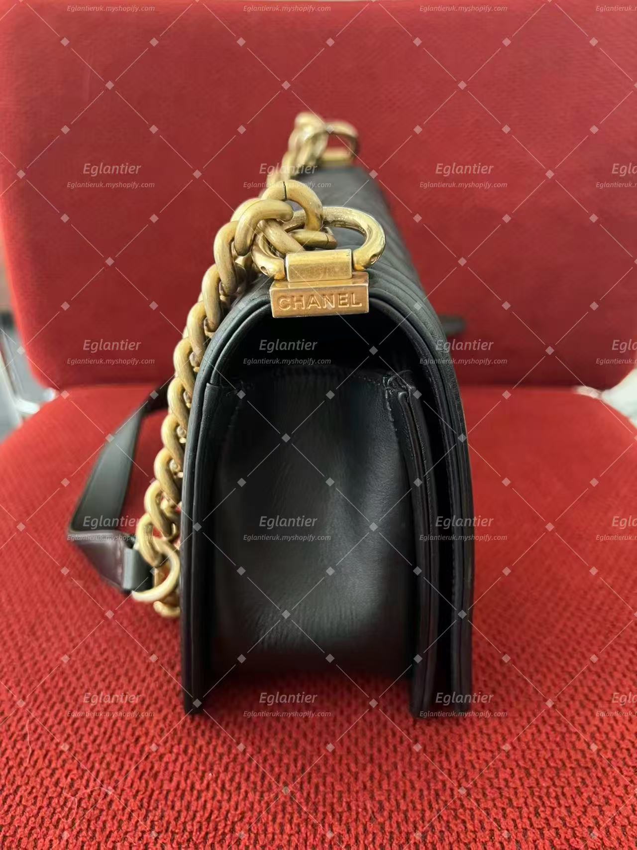 Chanel Leboy flap bag black lambskin medium gold hardware
