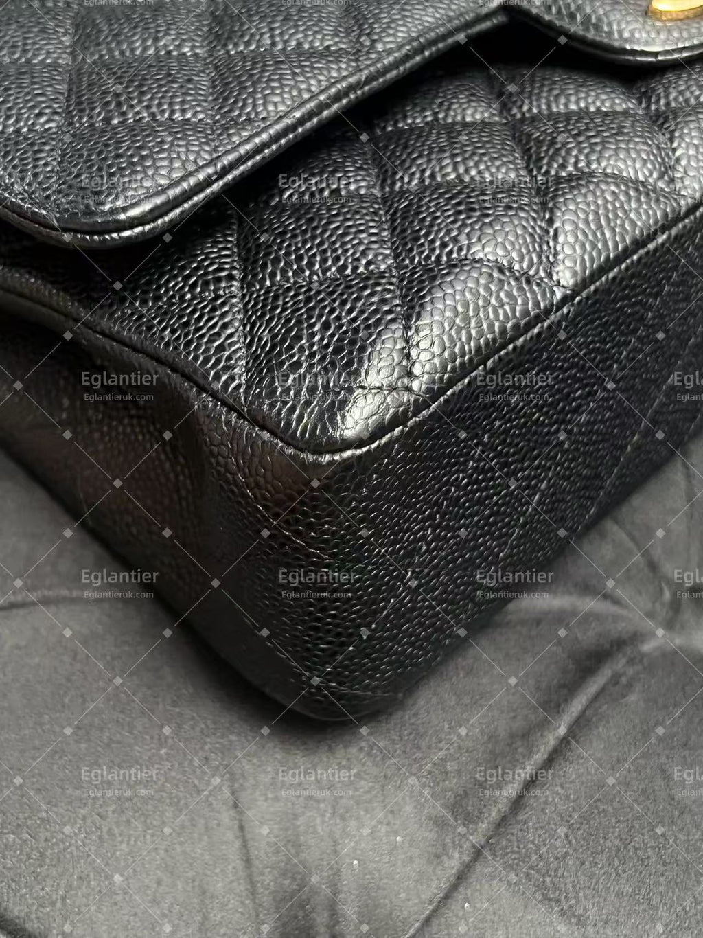 Chanel Timeless Classic Double Flap | Medium | Black Caviar | Gold Hardware | Pre-Owned| ID CARD