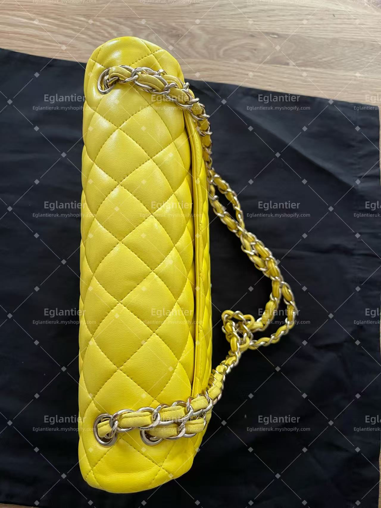 Chanel Timeless Classic double flap jumbo lambskin gold harware yellow