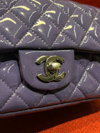 Chanel Timeless Classic flap mini rectangle patent purple