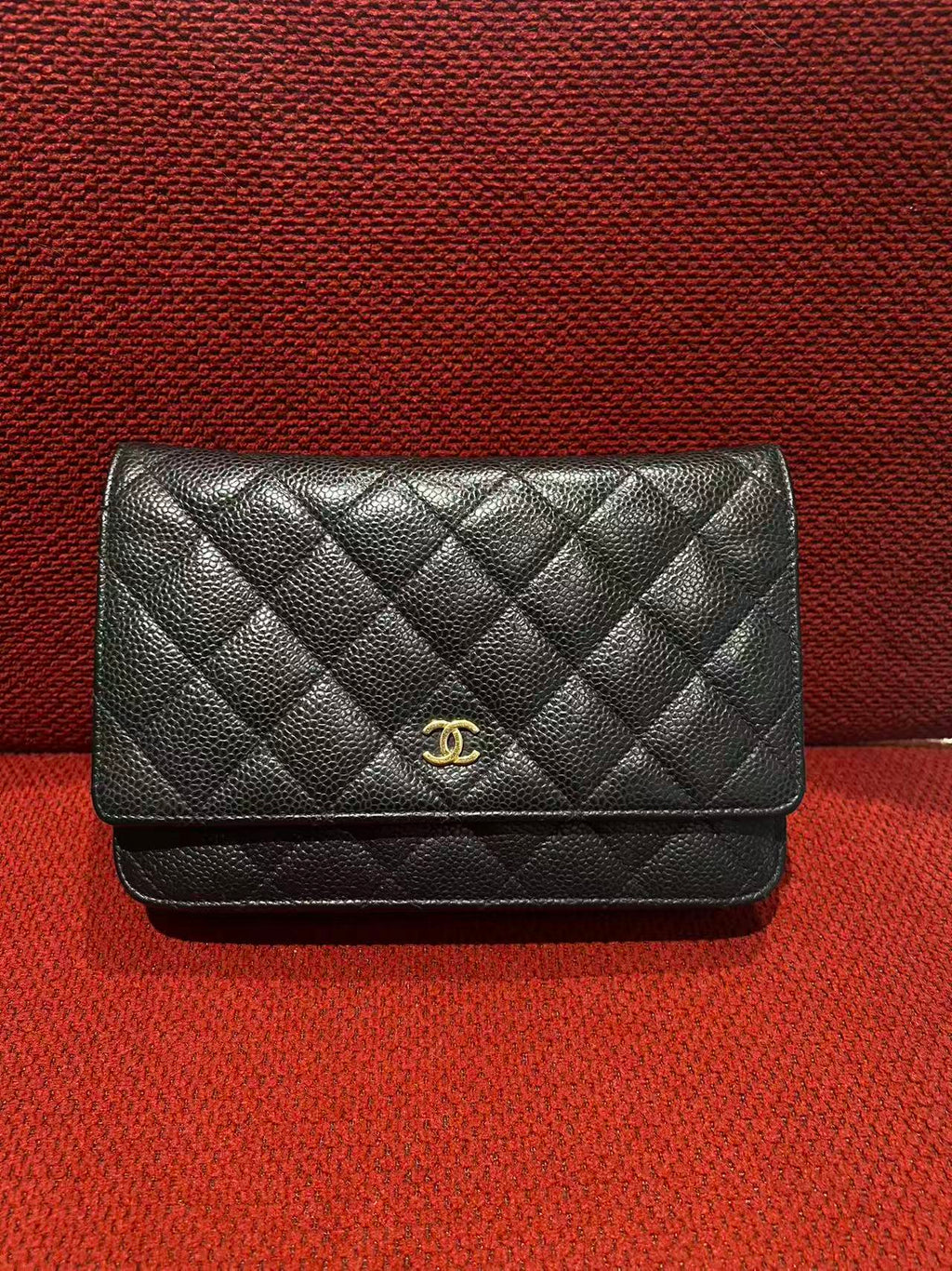 Chanel Timeless Wallet On Chain WOC caviar gold hardware