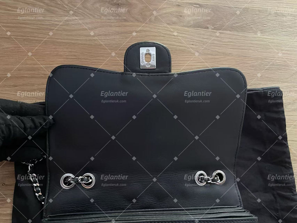 chanel black flap bag lambskin silver hardware