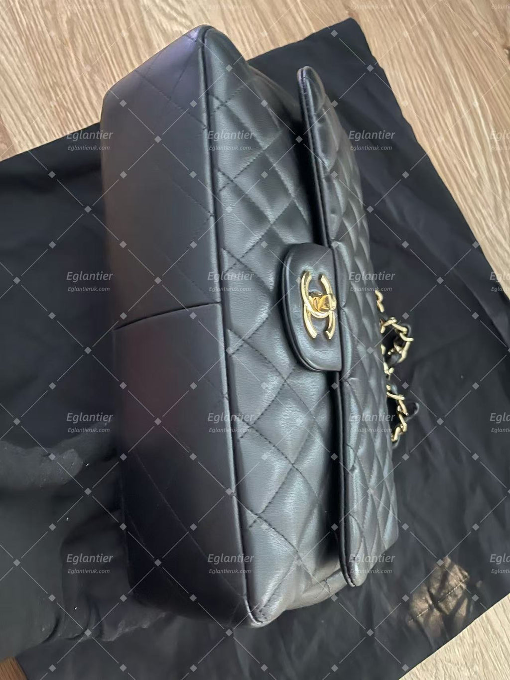 Chanel Classic Single Flap bag gold hardware lambskin jumbo